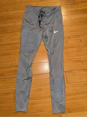 Nike Gray Athletic Leggings with Swoosh
